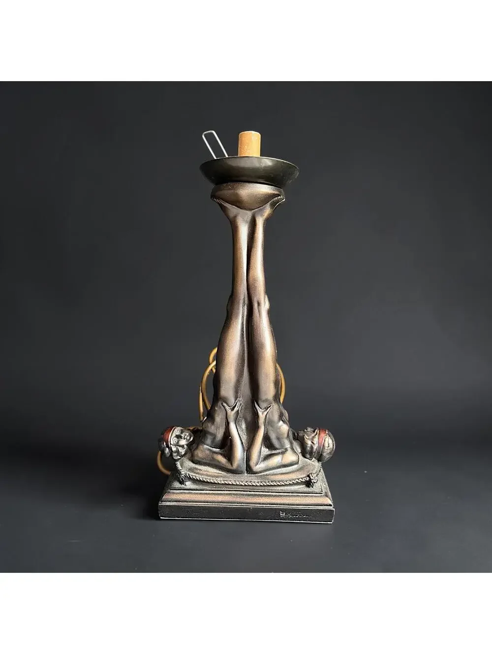 Vintage Art Deco Style Nude Lady Leg Figural Table Lamp Hollywood Regency - 15